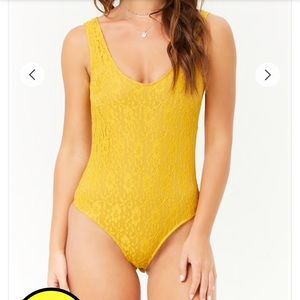 Yellow floral bodysuit
